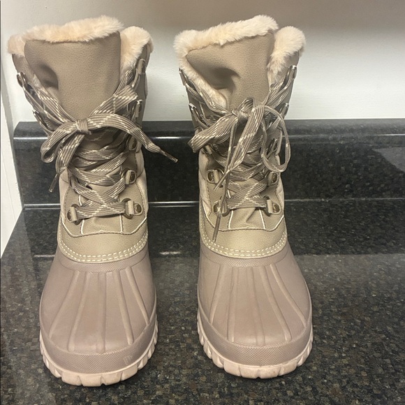 JBU Taupe furry Waterproof Winter Boots - Picture 2 of 5